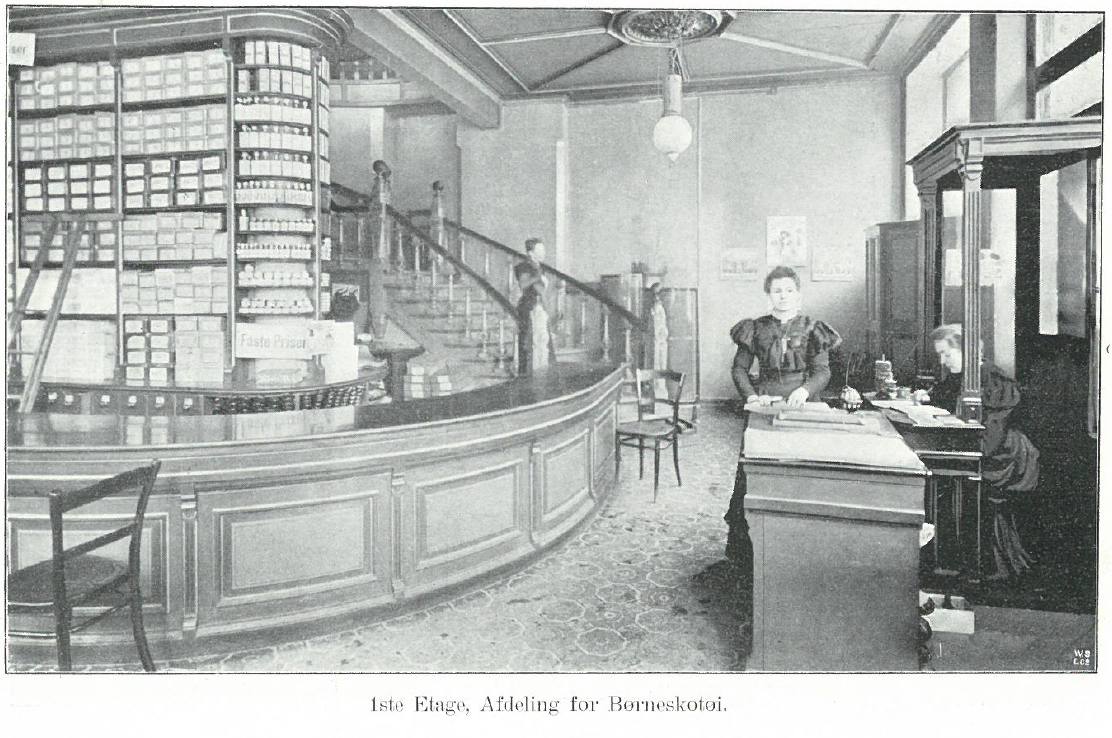 1902: første etasje, avdeling for barnesko